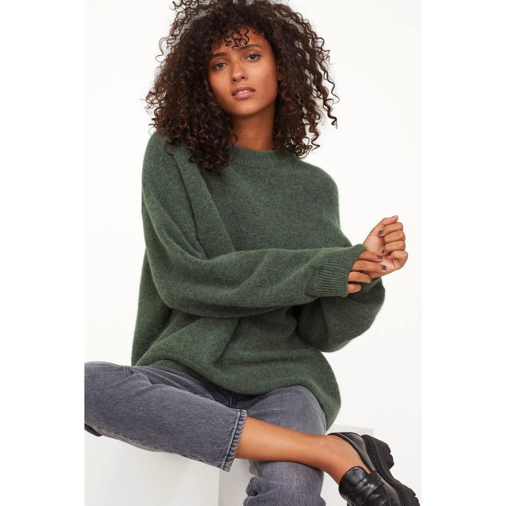 H&M Wool Blend Oversized Mock Neck Sweater